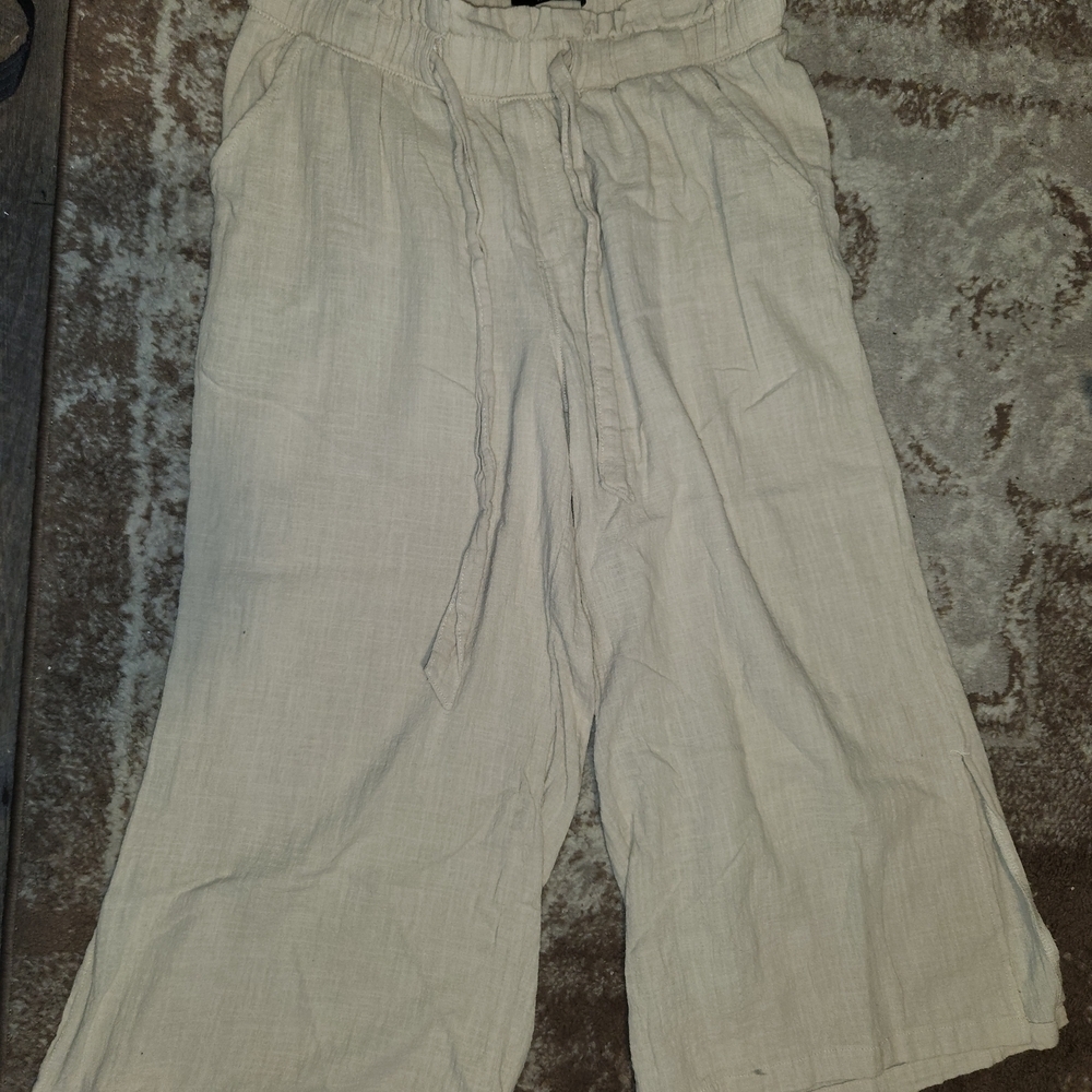 Rewash Women's Cream Wide Leg Pants